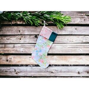 Upcycled Floral Christmas Stocking